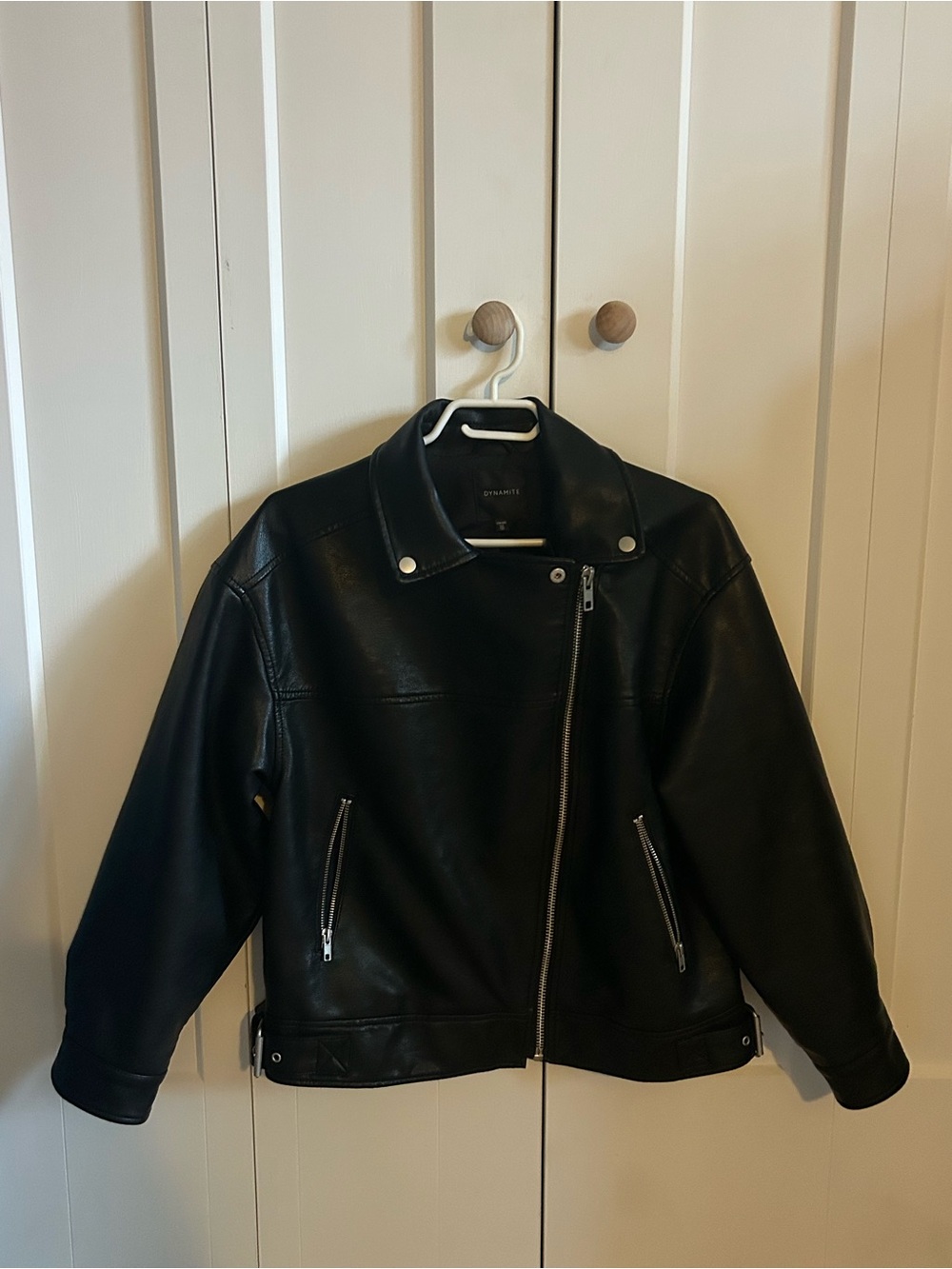Women’s Black Faux Leather Biker Jacket